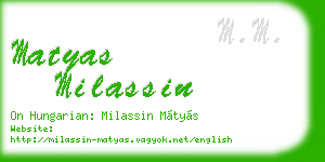 matyas milassin business card